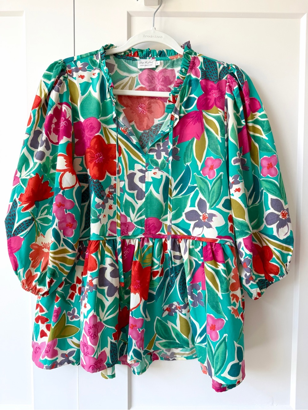 Shop the Mint All on You green floral blouse